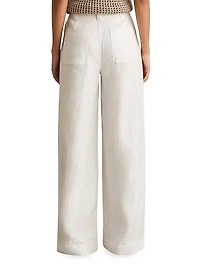 Ashby Linen Wide-Leg Trousers