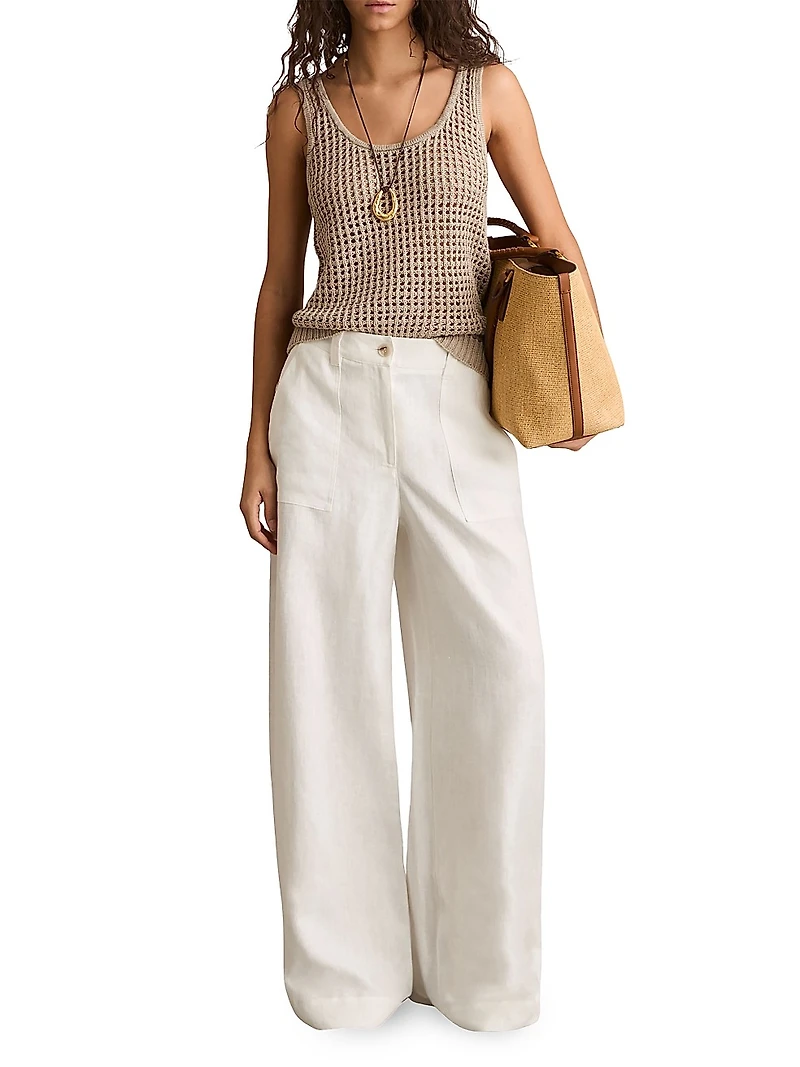 Ashby Linen Wide-Leg Trousers