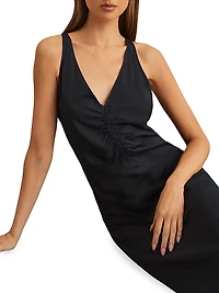 Pari V-Neck Midi Shift Dress