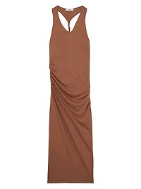 Ruched Jersey Midi-Dress