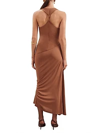 Ruched Jersey Midi-Dress