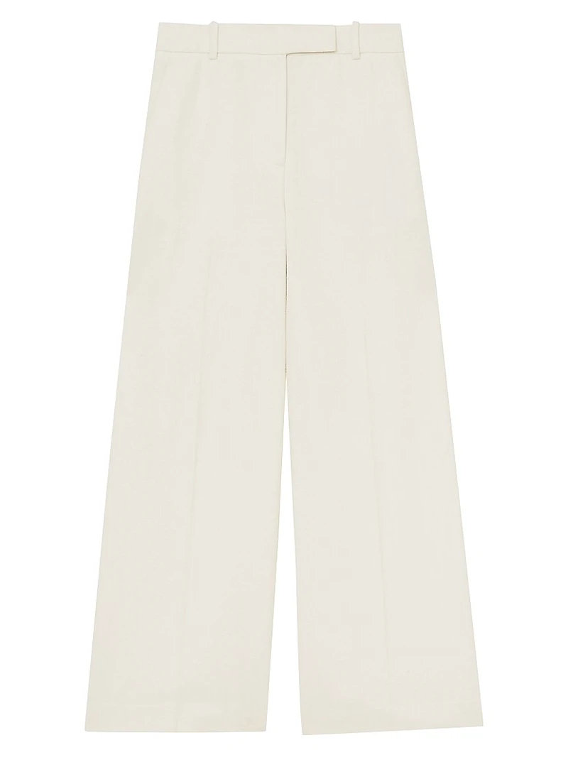 Devon Linen-Blend Wide-Leg Trousers