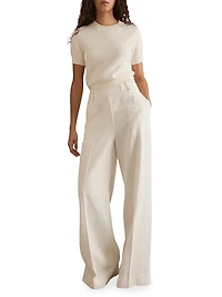 Devon Linen-Blend Wide-Leg Trousers