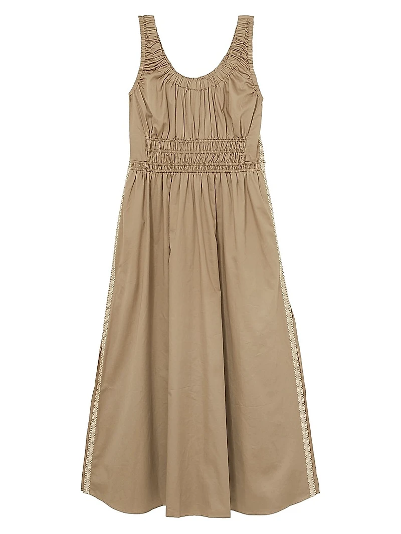 Anouk Ruched Cotton Midi-Dress