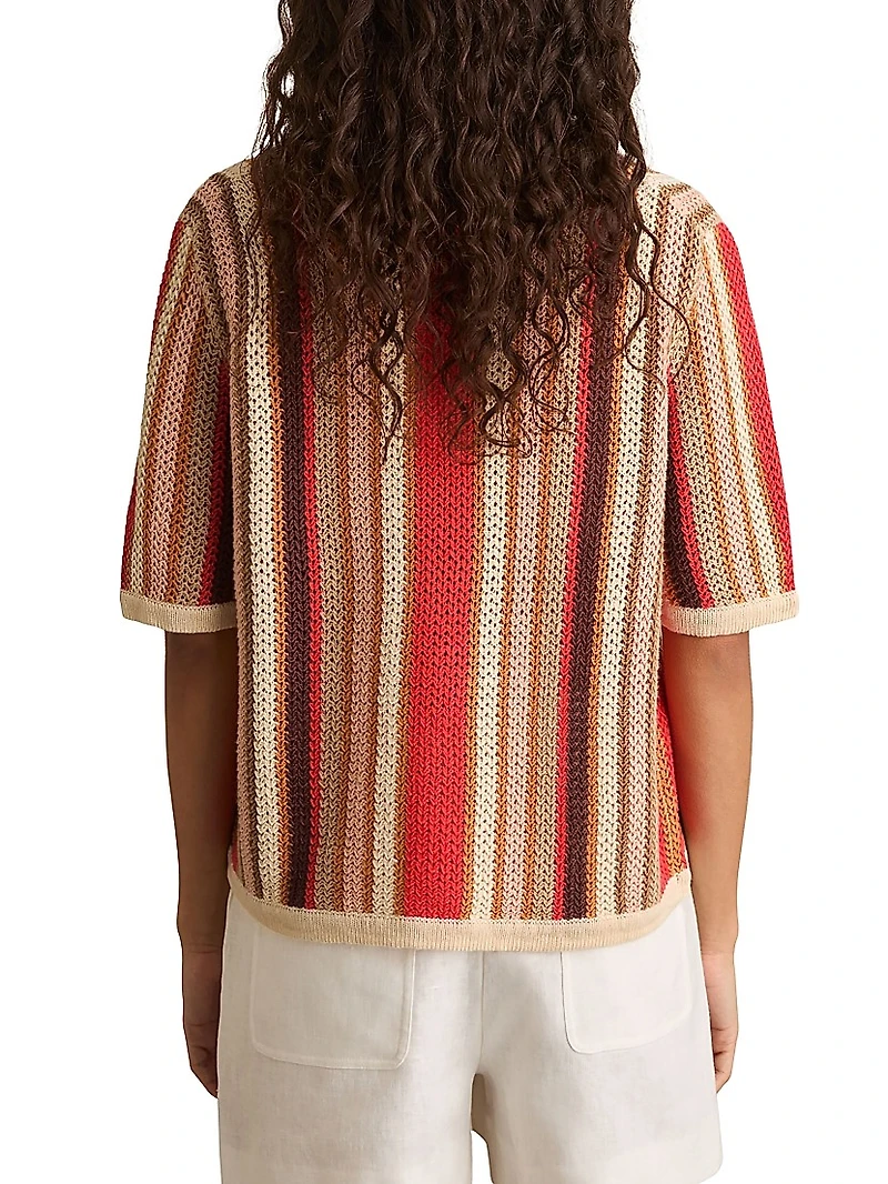 Candy Striped Polo Sweater