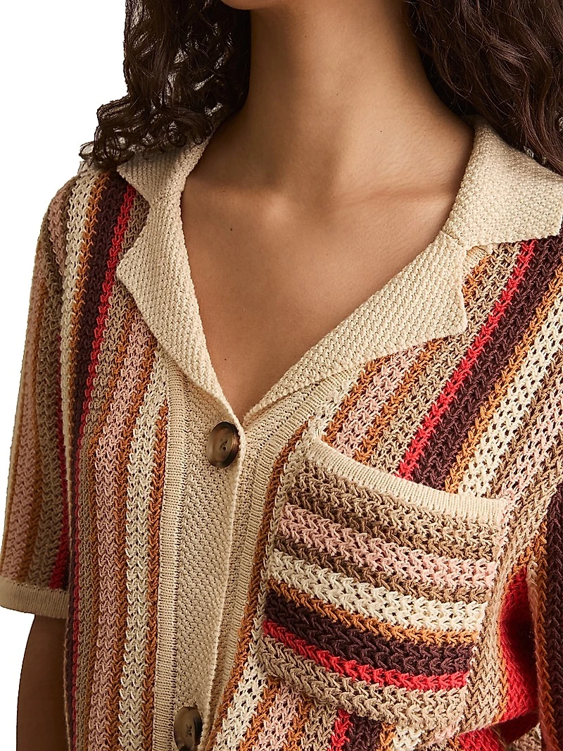 Candy Striped Polo Sweater