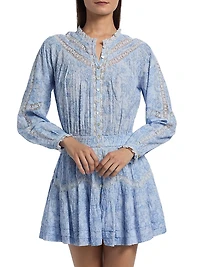 LoveShackFancy x Visit Savannah Calia Floral Lace-Trimmed Minidress