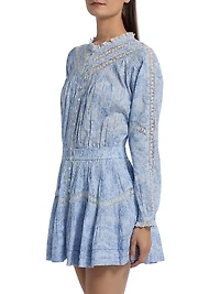 LoveShackFancy x Visit Savannah Calia Floral Lace-Trimmed Minidress