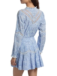 LoveShackFancy x Visit Savannah Calia Floral Lace-Trimmed Minidress