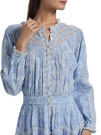 LoveShackFancy x Visit Savannah Calia Floral Lace-Trimmed Minidress