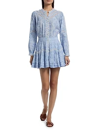 LoveShackFancy x Visit Savannah Calia Floral Lace-Trimmed Minidress