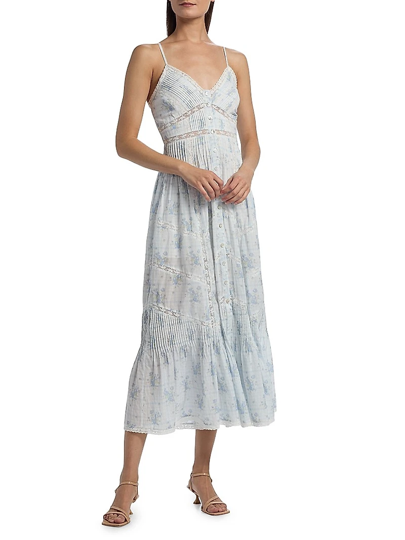 LoveShackFancy x Visit Savannah Esilda Floral Printed Midi-Dress