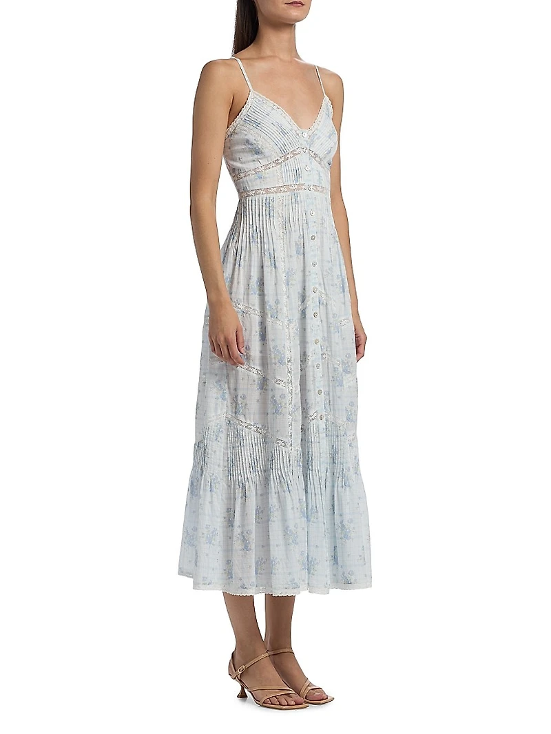 LoveShackFancy x Visit Savannah Esilda Floral Printed Midi-Dress