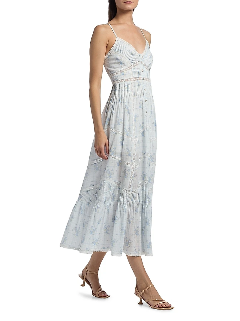 LoveShackFancy x Visit Savannah Esilda Floral Printed Midi-Dress