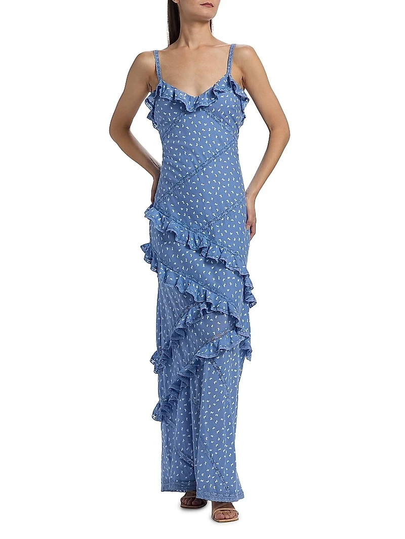 LoveShackFancy x Visit Savannah Nocelle Ruffled Maxi Dress