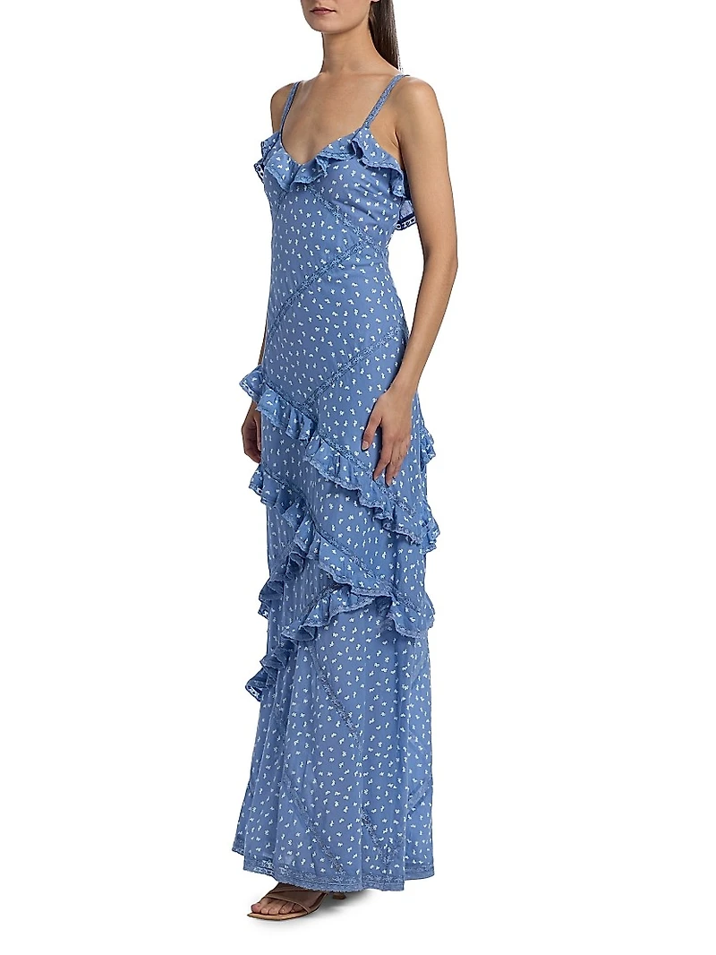 LoveShackFancy x Visit Savannah Nocelle Ruffled Maxi Dress