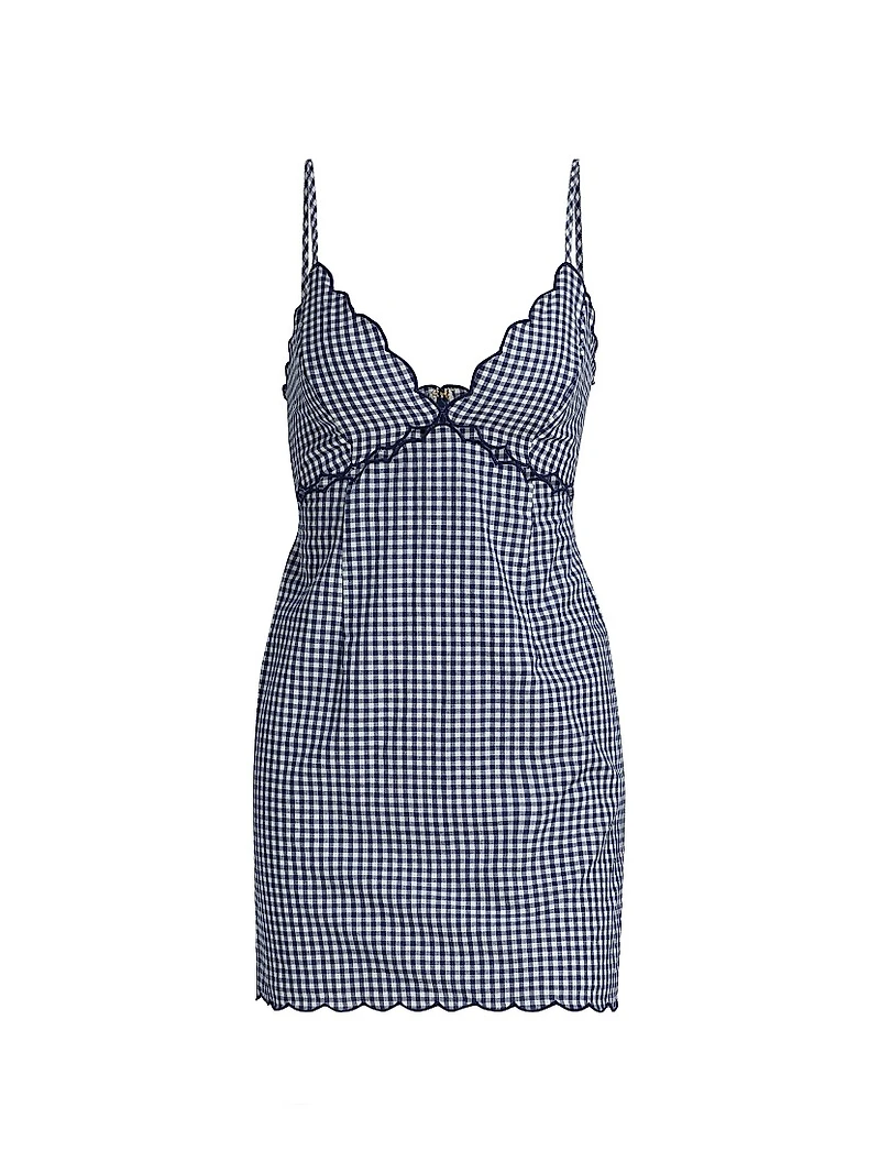 LoveShackFancy x Visit Savannah Sydow Linen Gingham Cutout Minidress