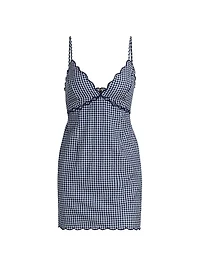 LoveShackFancy x Visit Savannah Sydow Linen Gingham Cutout Minidress
