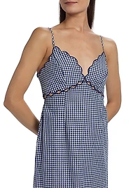 LoveShackFancy x Visit Savannah Sydow Linen Gingham Cutout Minidress