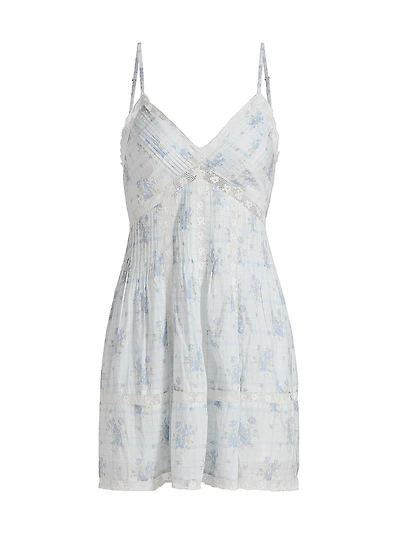 LoveShackFancy x Visit Savannah Docila Floral Lace-Trimmed Minidress
