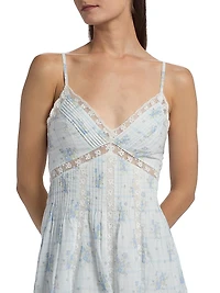 LoveShackFancy x Visit Savannah Docila Floral Lace-Trimmed Minidress