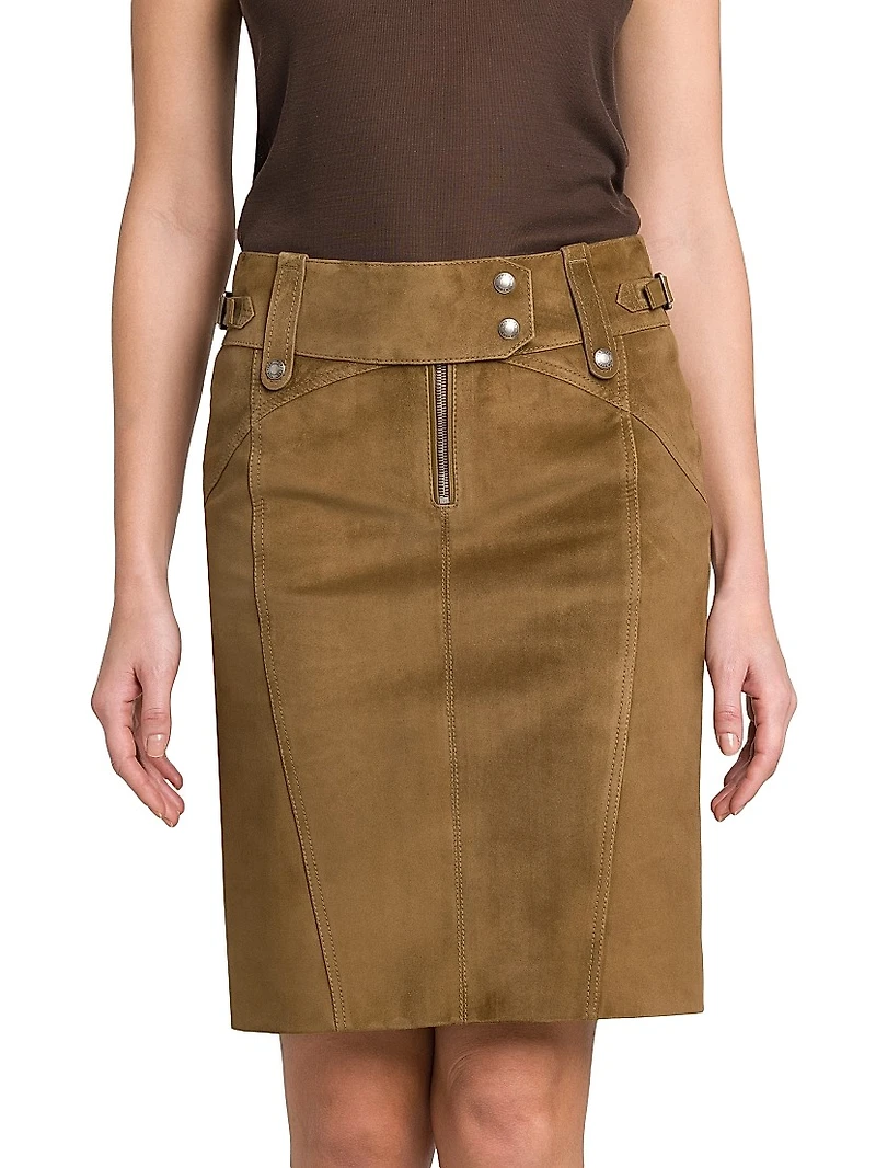 Soft Suede Pencil Skirt