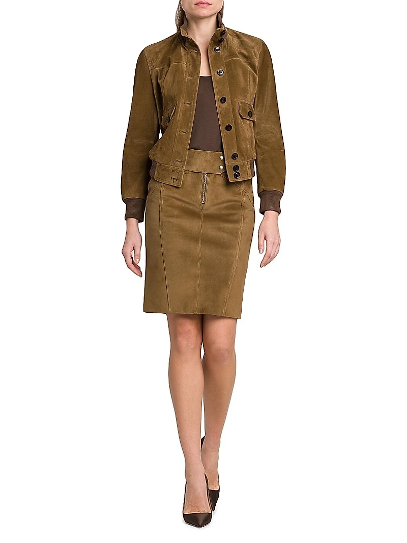 Soft Suede Pencil Skirt