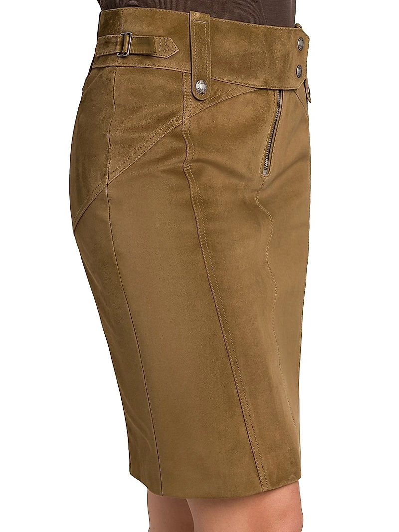Soft Suede Pencil Skirt