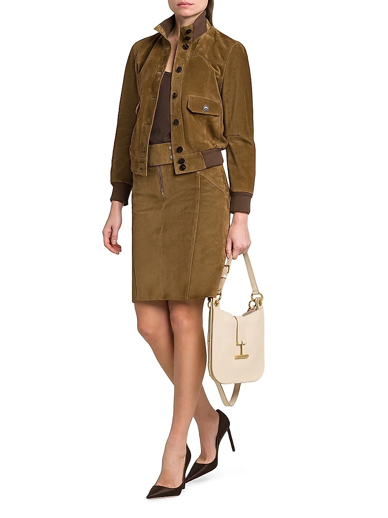 Soft Suede Pencil Skirt