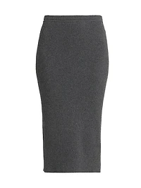 Rib-Knit Cashmere-Cotton Pencil Skirt