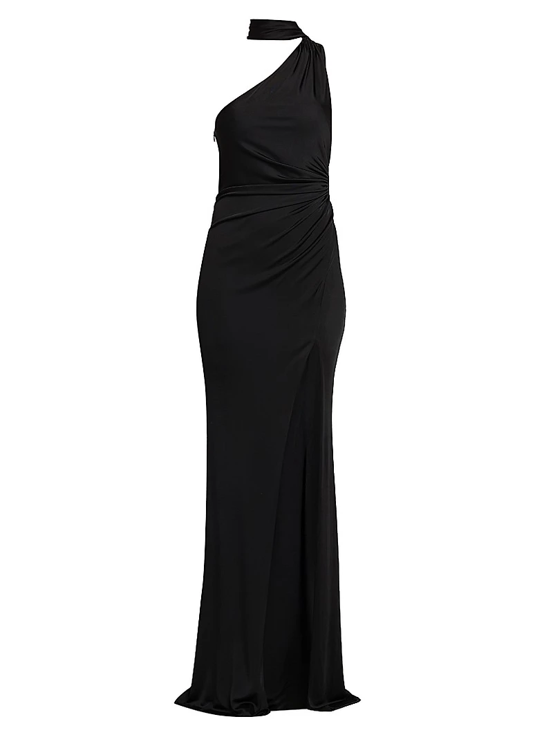 Choker One-Shoulder Sheath Gown