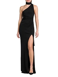 Choker One-Shoulder Sheath Gown