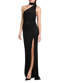Choker One-Shoulder Sheath Gown