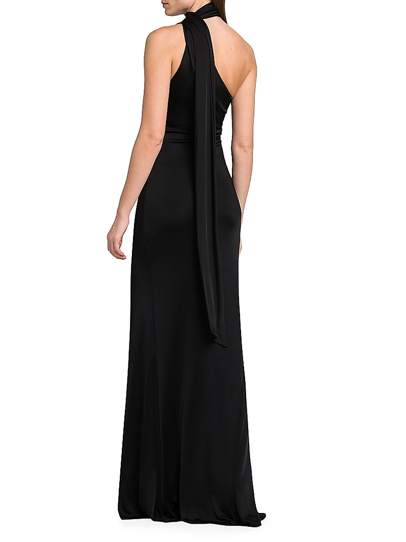 Choker One-Shoulder Sheath Gown