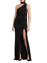 Choker One-Shoulder Sheath Gown