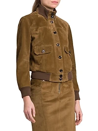 Soft Suede Bomber Jacket