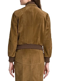 Soft Suede Bomber Jacket