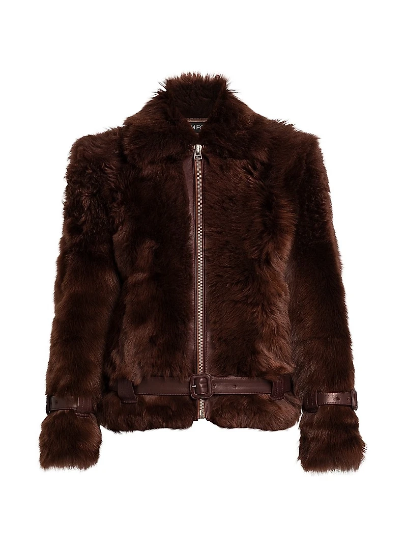 Velour Shearling Zip Jacket