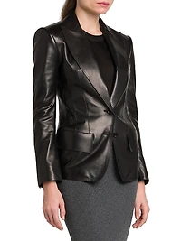 Leather Peak Lapel Jacket