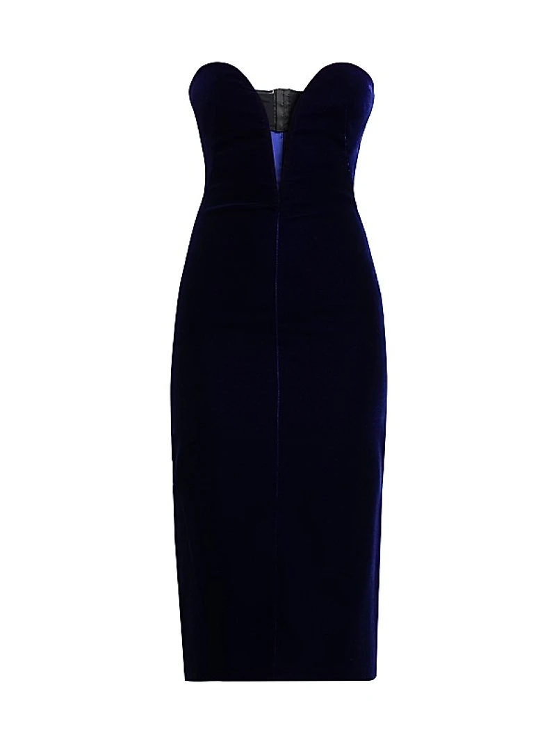 Plunge Sweetheart Velvet Cocktail Dress