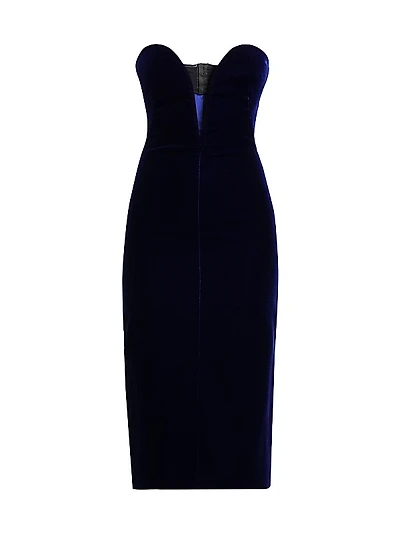 Plunge Sweetheart Velvet Cocktail Dress