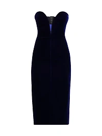 Plunge Sweetheart Velvet Cocktail Dress