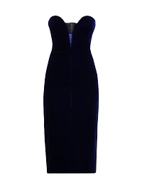 Plunge Sweetheart Velvet Cocktail Dress