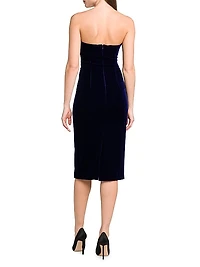 Plunge Sweetheart Velvet Cocktail Dress