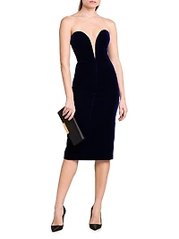 Plunge Sweetheart Velvet Cocktail Dress