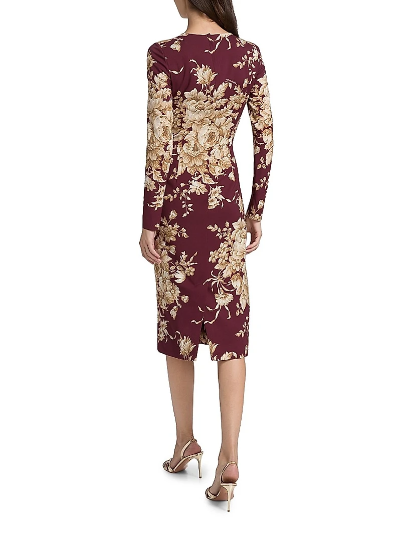 Rose Charmeuse Sheath Dress