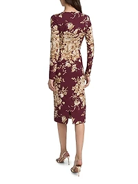 Rose Charmeuse Sheath Dress