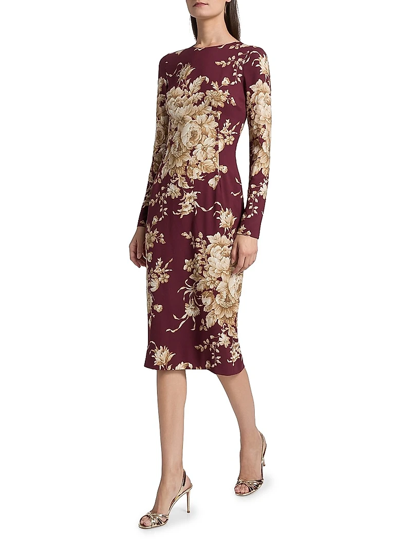 Rose Charmeuse Sheath Dress