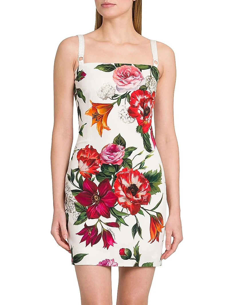 Rafia Fiori Floral Stretch Silk Minidress