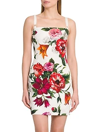 Rafia Fiori Floral Stretch Silk Minidress